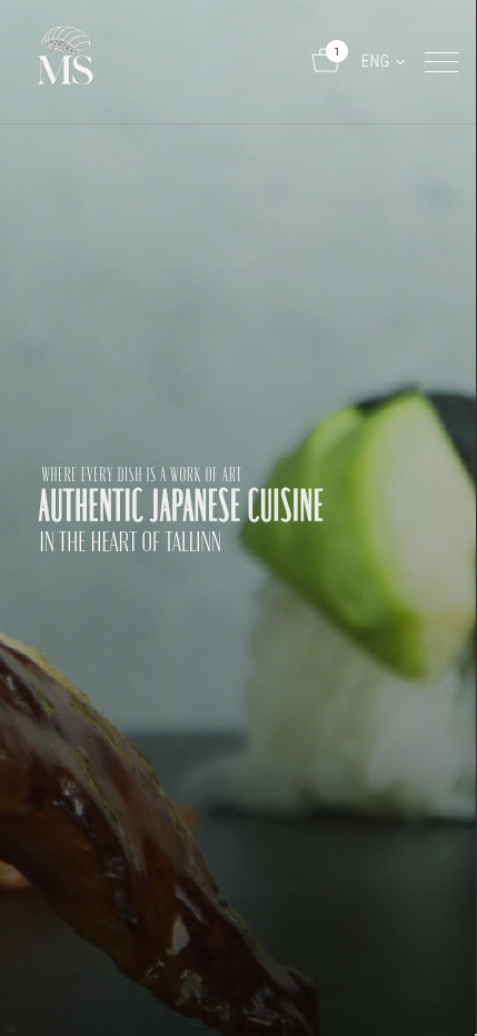 Ordering on the Maitsev Sushi website on a phone